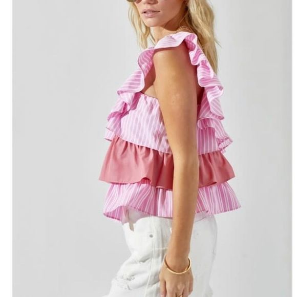Day & moon One shoulder ruffle top - Picture 4 of 4